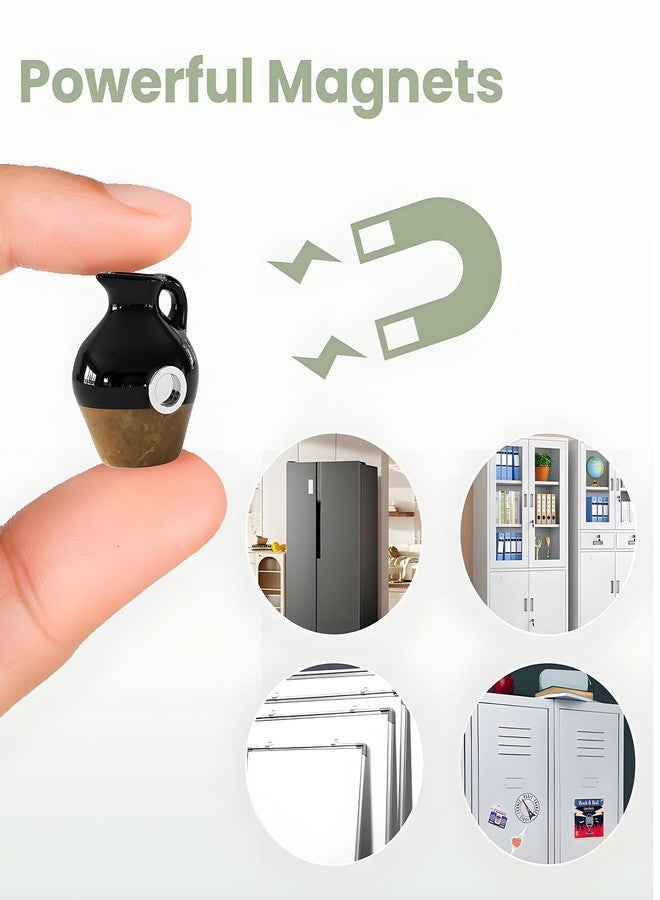 CartHome قطع من مغناطيس الثلاجة على شكل مزهرية زهور صغيرة، زينة ثلاجة صغيرة، زينة مزهرية صغيرة للثلاجة للمطبخ والمكتب، هدية إبداعية يمكنك صنعها بنفسك - Image 3